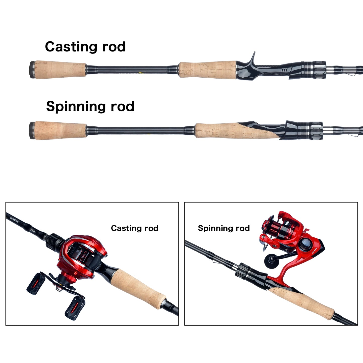 BIUTIFU Spinning Casting Fuji Rods